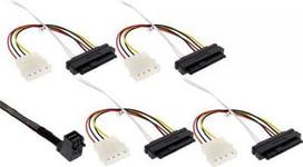 InLine Mini SAS HD 1.0m - 1 m - SFF-8643 - 4 x SFF-8482&Power - Male - Juodas