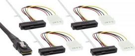 InLine SAS Kabelis Mini SAS SFF-8087 - 4x SAS SFF-8482 + Power, 0.75m (27621)