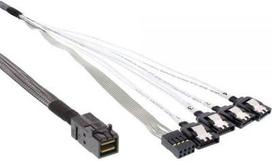 InLine Kabelis Mini SAS HD SFF-8643 - 4x SATA + Sideband 1m (27630B)
