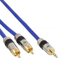 Kabelis InLine Jack 3.5mm - RCA (Cinch) x2 20m mėlyna (89937P)