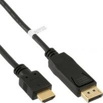 uosto - Kabelis InLine DisplayPort - HDMI 0.5m juoda (17186) - 1 nuotrauka