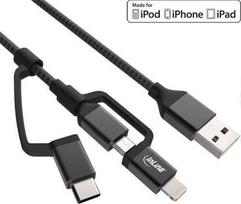 Kabelis USB InLine 3-in-1 - USB Cable - USB (M) to Micro-USB Type B (M) - USB2.0 - 1.5m - Juodas (31415S)