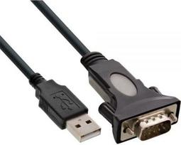 Kabelis USB InLine Szeregowy DB9 0.25m Juodas (33306I)