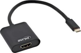 Adapteris AV InLine InLine Konwerter USB Ekranas, USB Typu-C męski na HDMI żeński (Režimas DP Alt), 4K2K, juoda, 0.2m