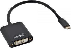 Adapteris USB InLine DVI USB, 0.2m, Juodas (64103B)