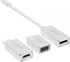 Adapteris USB InLine InLine Universali Karta Graficzna do laptopa na USB-C - DisplayPort HDMI VGA - 4K - sidabrinė