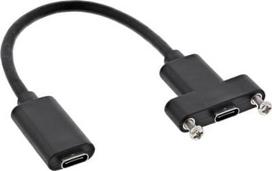 Adapteris USB InLine InLine USB3.1 C żeński na żeński su kołnierzem 0.2m, juoda