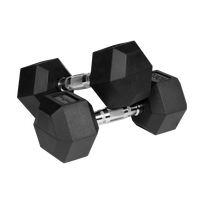 hanteliu rinkinys - Gumuoti ketaus hanteliai Rebel Active Hex 2x10kg - 3 nuotrauka