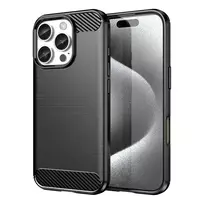 iphone 16 deklas - Hurtel Anglies Silikoninis Dėklas iPhone 16 Pro Max - Juodas (Black) - 1 nuotrauka
