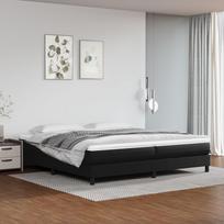 vidaXL Lovos rėmas su spyruoklėmis, juodas (Black), 200x200 cm, dirbtinė oda