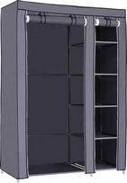 Songmics Medžiaginė spinta S110, pilka (Gray), 110 x 175 cm