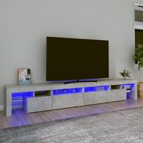 TV spintelė vidaXL su LED apšvietimu, betono pilka (Concrete Grey), 260 cm x 36.5 cm x 40 cm