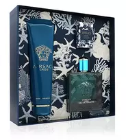 Versace Eros 50ml EDT + 50ml Shower Gel + 50ml After Shave Balm New Design