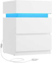 Vasagle Naktinė spintelė su LED apšvietimu, balta (White), 33.5 x 40 x 55 cm