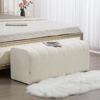 minkstasuolis suolas - HOMCOM Miegamojo Suolas, kreminis (Cream) - 1 nuotrauka