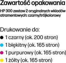 hp 300 kasete - HP 300 ink combo pack black/tri-color | CN637EE - 6 nuotrauka