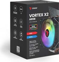 savio ausintuvas - Savio Vortex X2 ARGB 120 mm Procesoriaus Aušintuvas Juodas (Black) - 7 nuotrauka