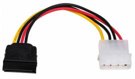 Akyga SATA į Molex adapteris 0.15m Juodas (Black)