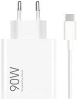Xiaomi MDY-15-EK USB-A 90W Kelioninis įkroviklis + USB-C 6A Duomenų kabelis Baltas (White)
