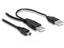 plugas - Delock USB-A į Mini USB 5-pin kabelis 1m Juodas (Black) - 1 nuotrauka