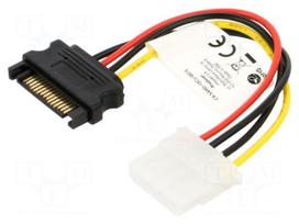 Lanberg CA-SAHD-10CU-0015 SATA į Molex adapteris 0.15m Juodas (Black)