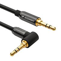 mini jack aux cable - Wozinsky WACSAB-2M AUX kabelis kampinis (vyriškas-vyriškas) mini jack 2m Juodas (Black) - 1 nuotrauka