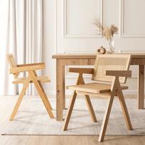 retro valgomojo kedes - Valgomojo kėdė Mebel Elite MADERA, ąžuolas/smėlio (Oak/Sand) - 1 nuotrauka