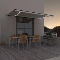 Automatinė markizė su LED/vėjo jutikliu, kreminė (Cream), 500x300 cm