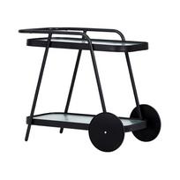 FMD Kavos staliukas su ratukais, juoda (Black)