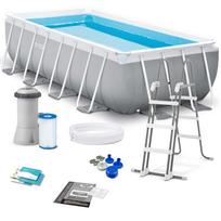sodo siurbliai - Intex Karkasinis baseinas 400 x 200 x 122 cm, 8.418 l, Pilka (Gray) - 1 nuotrauka