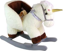 Lean Toys supamas arkliukas vienaragis 48 cm, baltas (White)