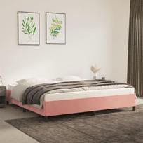 Lova VLX Velvet 288570, rožinė, 226x206.5 cm, su grotelėmis