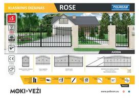 Tvoros vartelių stulpas POLBRAM Rose, be sriegio vyriams, cinkuotas, juodas, 7 x 7 x 200 cm