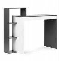 kompiuteriu lentyna - ModernHome CHDK07-DG Rašomasis stalas su lentyna 110x40x75 cm Balta/Pilka (White/Grey) - 1 nuotrauka