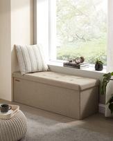 songmics sandeliavimo - Songmics Sulankstomas suoliukas su daiktadėže 110 cm, šviesiai tamsiai pilkas (Light Dark Gray) - 1 nuotrauka