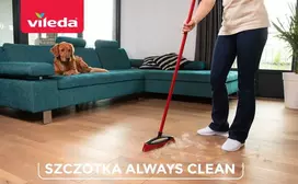 valymo grindu sepetys - Vileda Always Clean PET PRO Grindų valymo šluota, raudona (Red) - 1 nuotrauka
