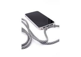 Korpuso galas, galinis dangtelis Evelatus         Samsung      S10 Case with rope Black Stripes       Transparent