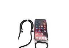 Korpuso galas, galinis dangtelis Evelatus         Samsung      A40 Case with rope Black       Transparent