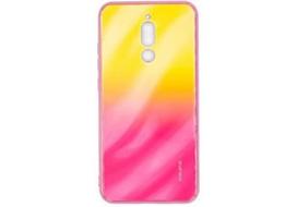 Korpuso galas, galinis dangtelis Evelatus         Xiaomi      Redmi 8 Water Ripple Gradient Color Anti-Explosion Tempered Glass Case       Gradient Yellow-Pink