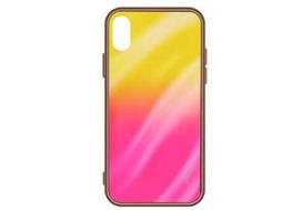 Korpuso galas, galinis dangtelis Evelatus         Samsung      A70 Water Ripple Gradient Color Anti-Explosion Tempered Glass Case       Gradient Yellow-Pink