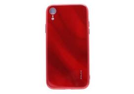 Korpuso galas, galinis dangtelis Evelatus         Apple      iPhone XR Water Ripple Full Color Electroplating Tempered Glass Case       Red