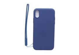 iphone x deklas - Korpuso galas, galinis dangtelis Evelatus         Apple      iPhone X/XS Soft Touch Silicone Case with Strap       Dark Blue - 1 nuotrauka