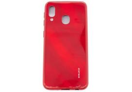 Korpuso galas, galinis dangtelis Evelatus         Samsung      A20e Water Ripple Full Color Electroplating Tempered Glass Case       Red