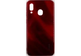 Korpuso galas, galinis dangtelis Evelatus         Samsung      A40 Water Ripple Full Color Electroplating Tempered Glass Case       Red