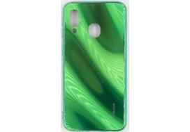 Korpuso galas, galinis dangtelis Evelatus         Samsung      A40 Water Ripple Full Color Electroplating Tempered Glass Case       Green