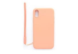 Korpuso galas, galinis dangtelis Evelatus         Apple      iPhone X/XS Soft Touch Silicone Case with Strap       Pink
