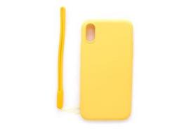 Korpuso galas, galinis dangtelis Evelatus         Apple      iPhone X/XS Soft Touch Silicone Case with Strap       Yellow