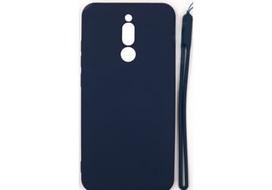 Korpuso galas, galinis dangtelis Evelatus         Xiaomi      Redmi 8 Soft Touch Silicone Case with Strap       Dark Blue