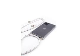 Korpuso galas, galinis dangtelis Evelatus         Apple      iPhone 7/8 Case with rope White Stripes       Transparent