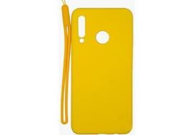 Korpuso galas, galinis dangtelis Evelatus         Huawei      P30 Lite Soft Touch Silicone Case with Strap       Yellow